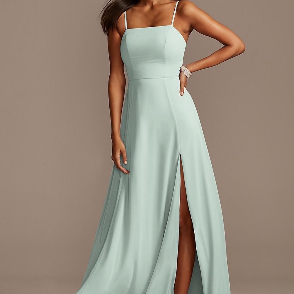 David’s Bridal Dusty Sage Bridesmaid Dress
